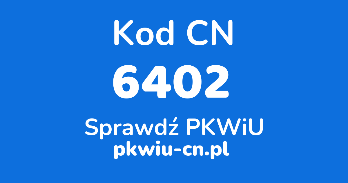 Wyszukiwarka kodów CN 6402, konwerter na kod PKWiU