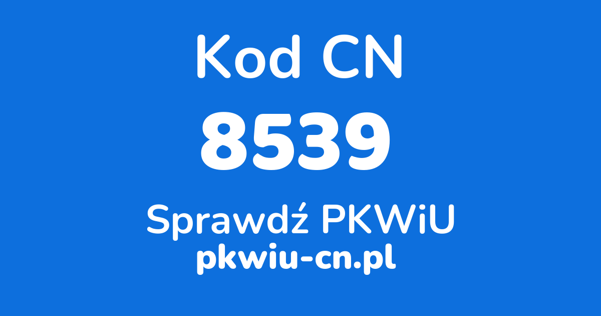 Wyszukiwarka kodów CN 8539, konwerter na kod PKWiU