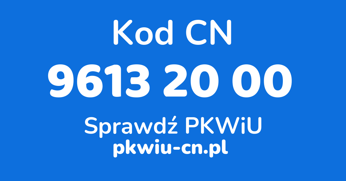 Wyszukiwarka kodów CN 9613 20 00, konwerter na kod PKWiU