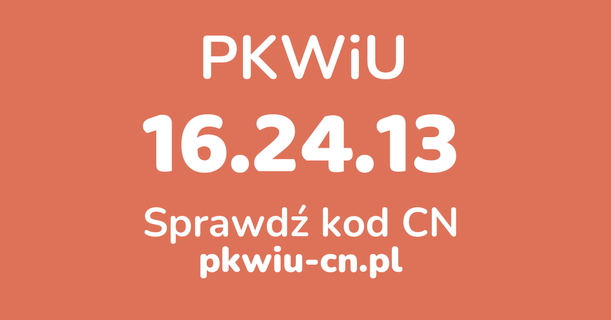 Wyszukiwarka PKWiU 16.24.13, konwerter na kod CN