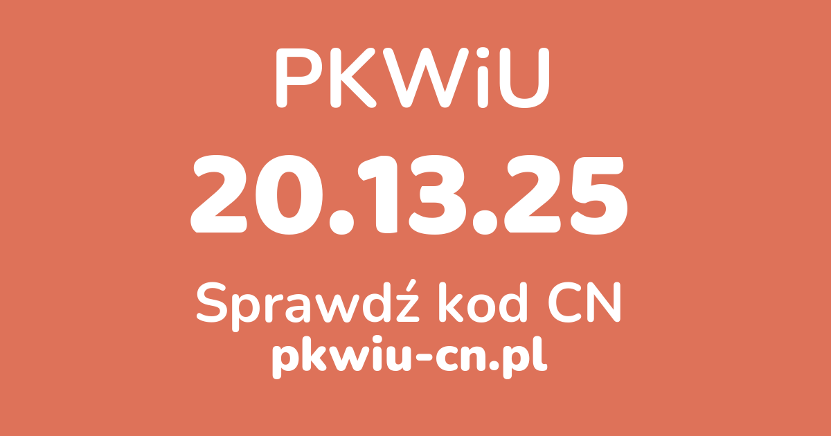 Wyszukiwarka PKWiU 20.13.25, konwerter na kod CN