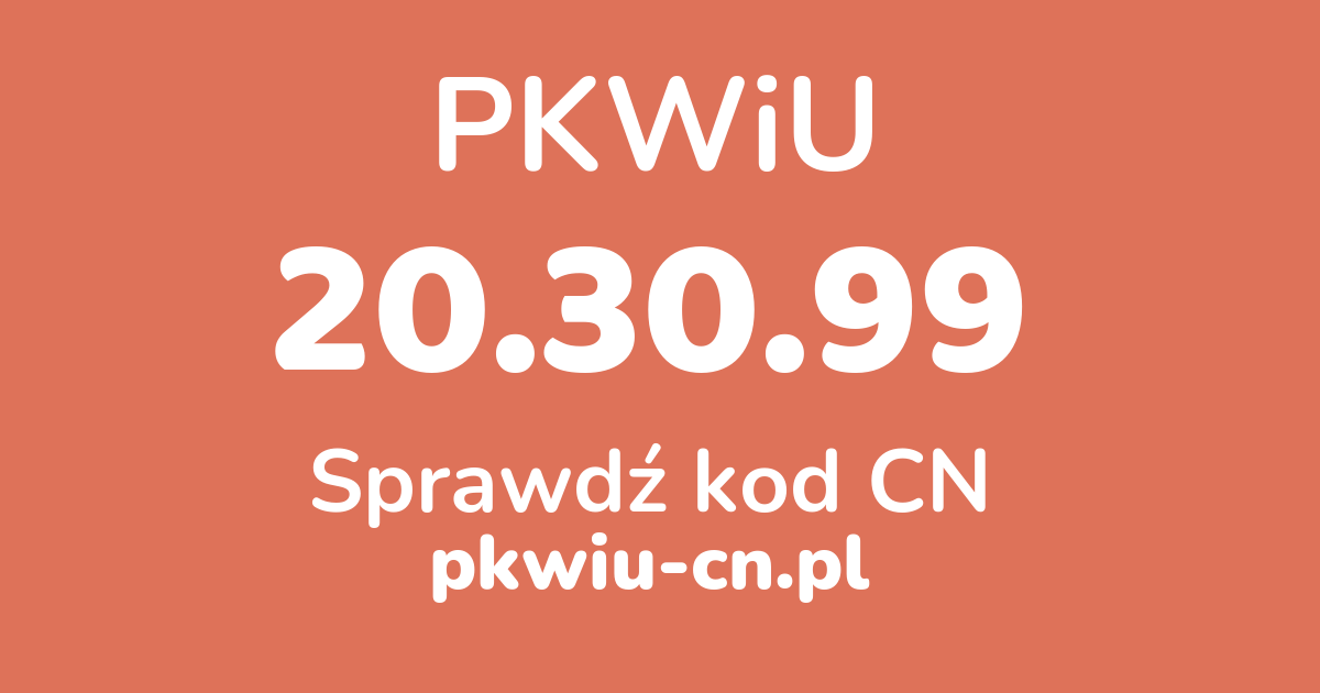 Wyszukiwarka PKWiU 20.30.99, konwerter na kod CN