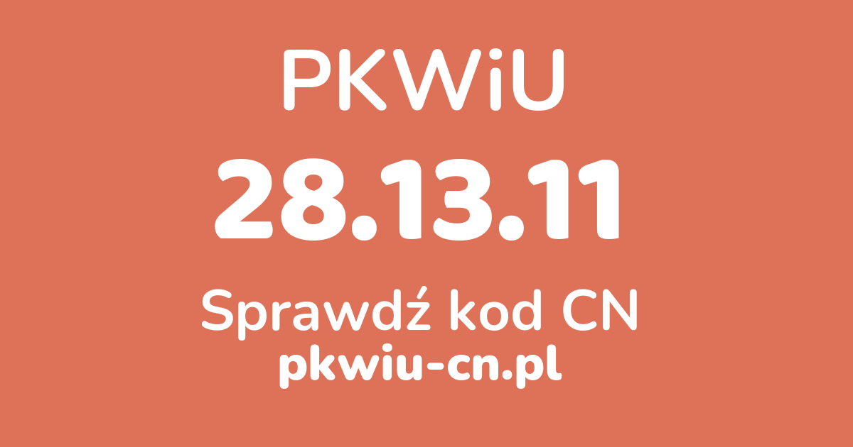 Wyszukiwarka PKWiU 28.13.11, konwerter na kod CN