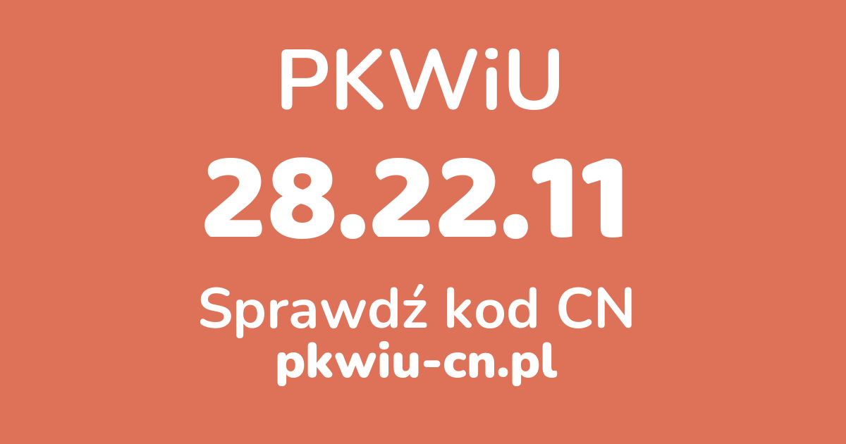 Wyszukiwarka PKWiU 28.22.11, konwerter na kod CN