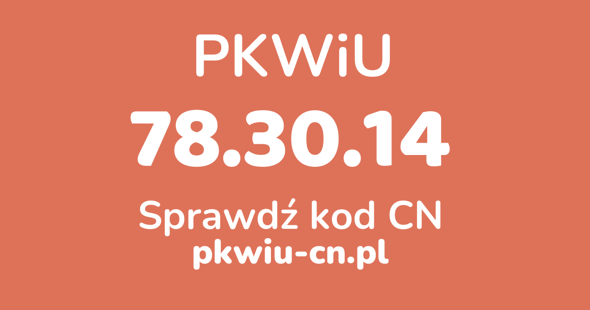 Wyszukiwarka PKWiU 78.30.14, konwerter na kod CN