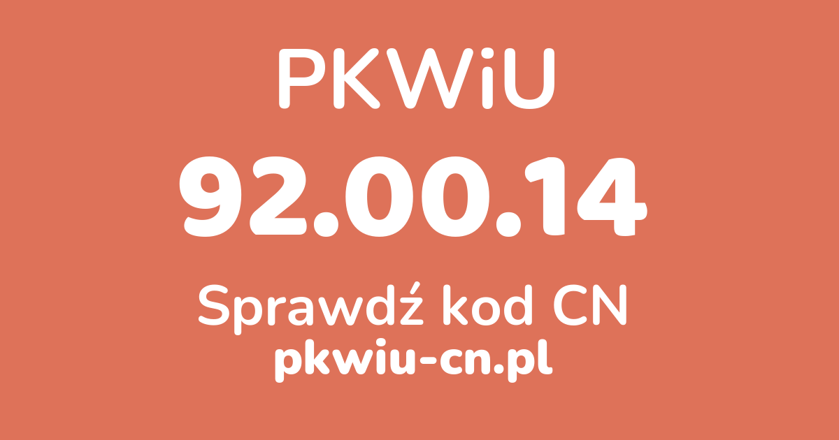 Wyszukiwarka PKWiU 92.00.14, konwerter na kod CN