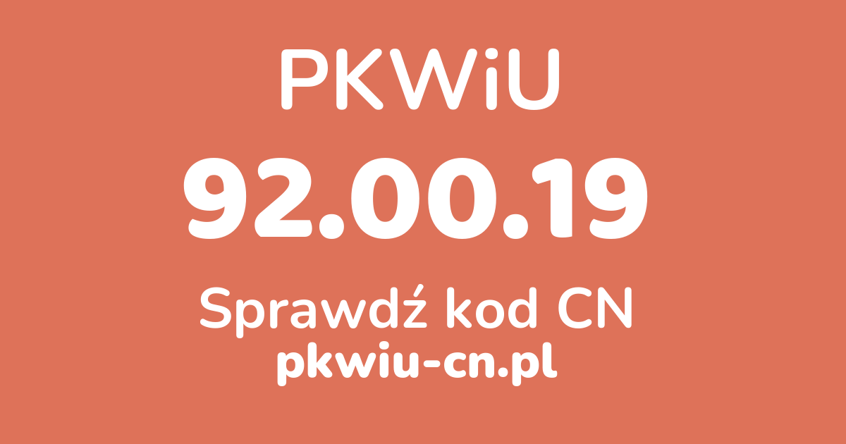 Wyszukiwarka PKWiU 92.00.19, konwerter na kod CN