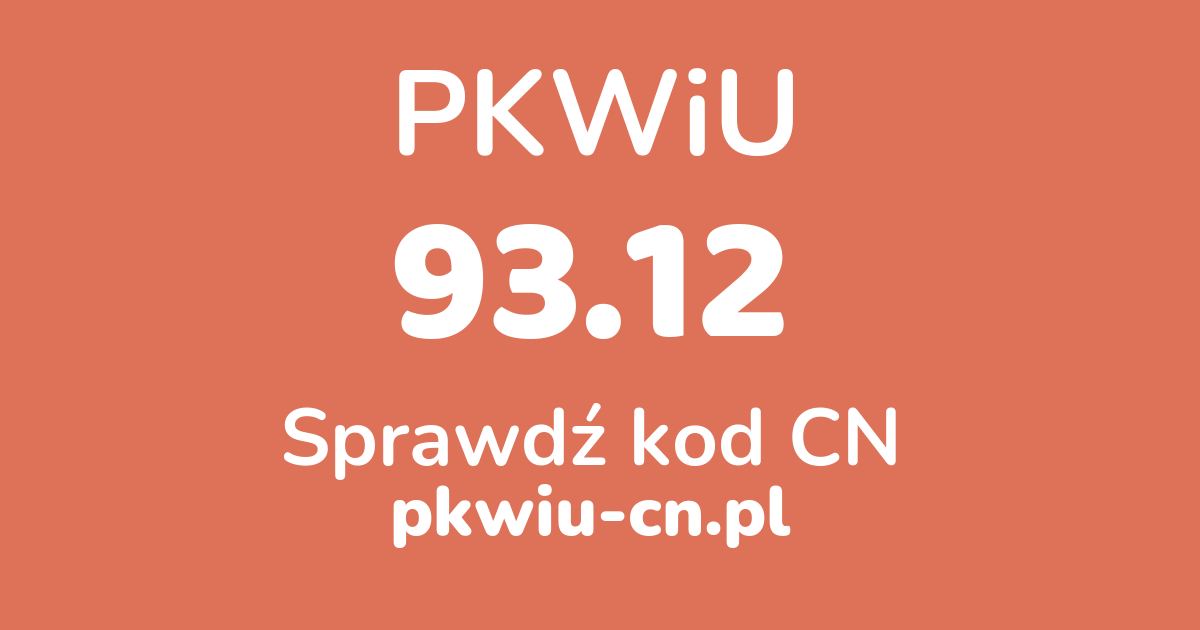 Wyszukiwarka PKWiU 93.12, konwerter na kod CN